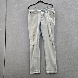 GUESS Men Jeans 32 Light Blue Denim Skinny Distressed Slim 31" Inseam